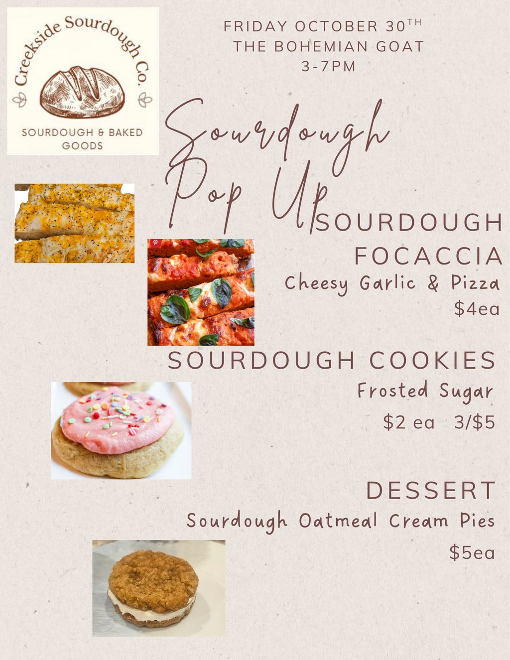 October 30, 2026 Sourdough Pop Up